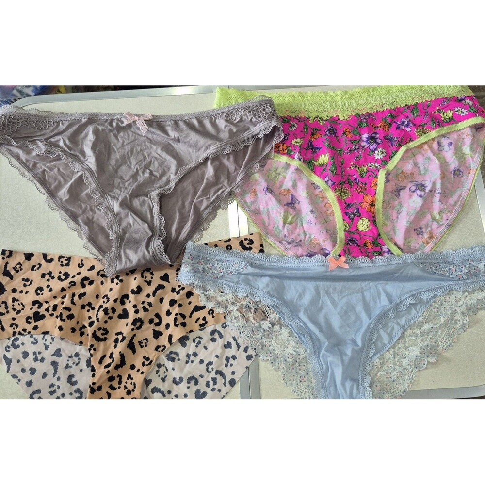 NWOT Lot Of 4 Victorias Secret Medium Underwear Panties Sheer Lace Soft New